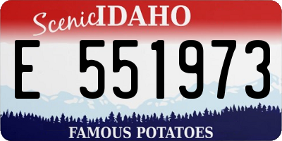 ID license plate E551973