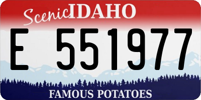 ID license plate E551977