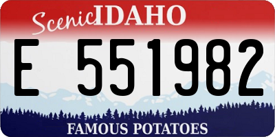 ID license plate E551982