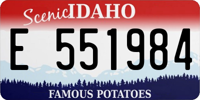ID license plate E551984