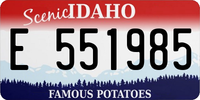 ID license plate E551985