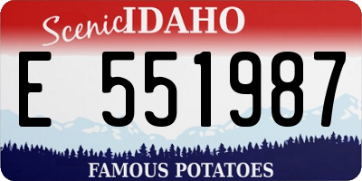 ID license plate E551987