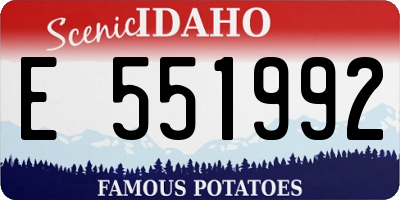 ID license plate E551992