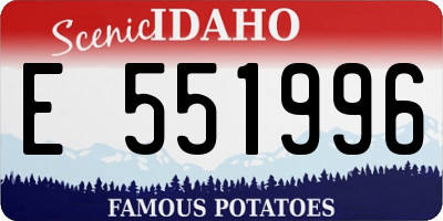 ID license plate E551996
