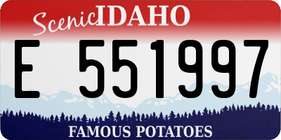 ID license plate E551997