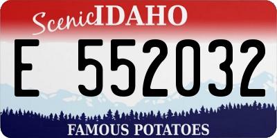 ID license plate E552032