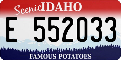 ID license plate E552033