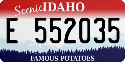 ID license plate E552035