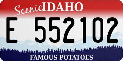 ID license plate E552102