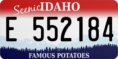 ID license plate E552184