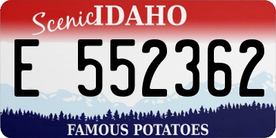 ID license plate E552362