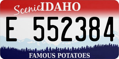 ID license plate E552384