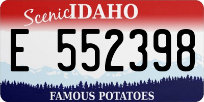 ID license plate E552398