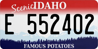 ID license plate E552402