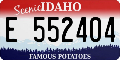 ID license plate E552404