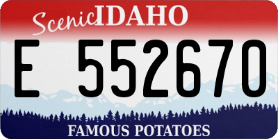 ID license plate E552670