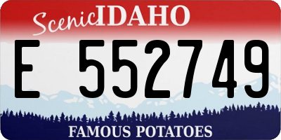 ID license plate E552749