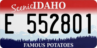 ID license plate E552801
