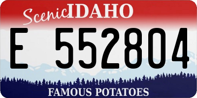 ID license plate E552804
