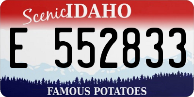 ID license plate E552833