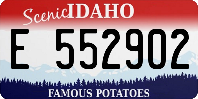 ID license plate E552902