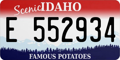 ID license plate E552934