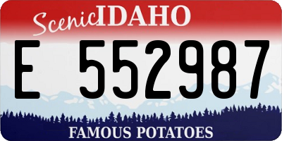 ID license plate E552987