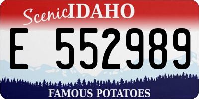 ID license plate E552989