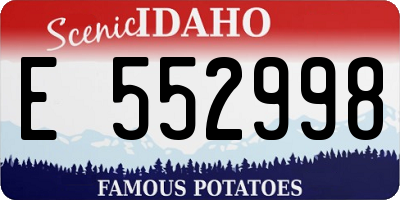 ID license plate E552998