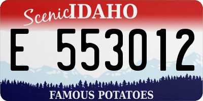 ID license plate E553012