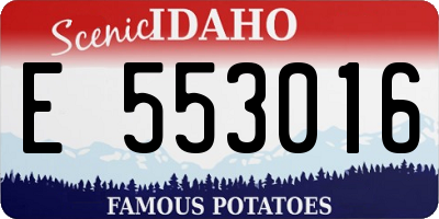 ID license plate E553016