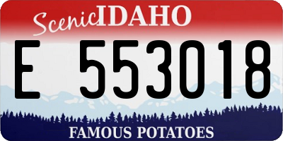 ID license plate E553018