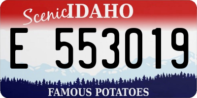 ID license plate E553019