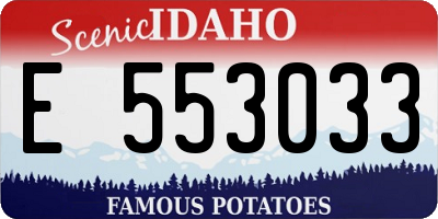 ID license plate E553033