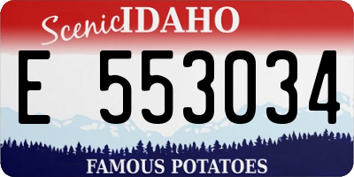 ID license plate E553034
