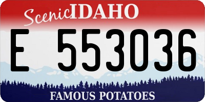 ID license plate E553036