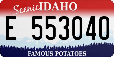 ID license plate E553040