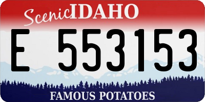 ID license plate E553153