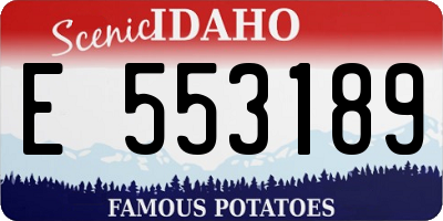 ID license plate E553189