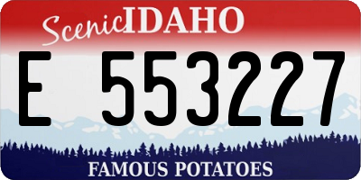 ID license plate E553227