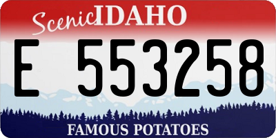 ID license plate E553258
