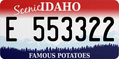 ID license plate E553322