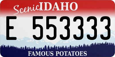 ID license plate E553333