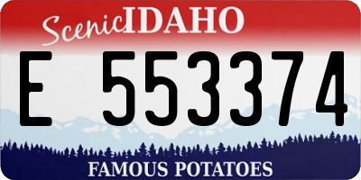 ID license plate E553374