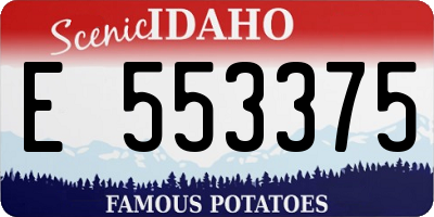 ID license plate E553375