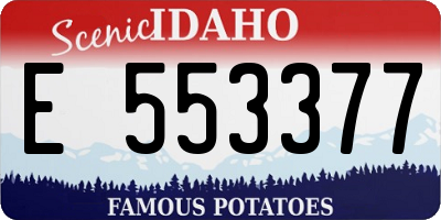 ID license plate E553377