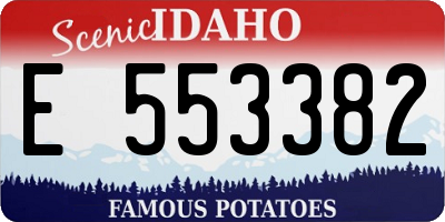ID license plate E553382