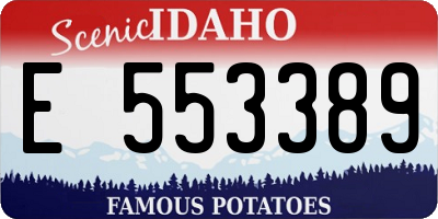 ID license plate E553389