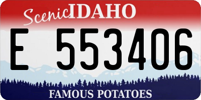 ID license plate E553406