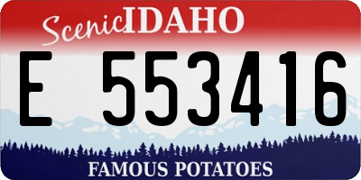 ID license plate E553416